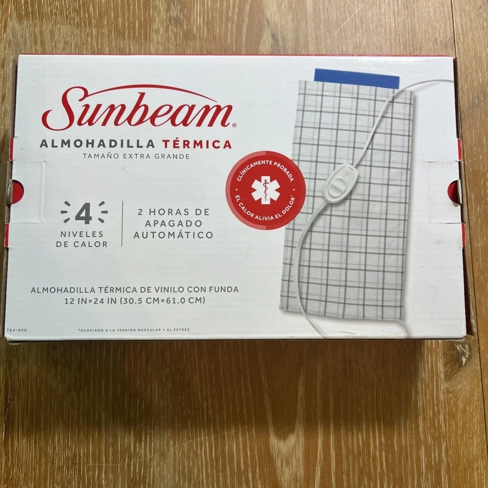 Sunbeam Heating Pad King Size 4 Heat Settings 2 Hour Shut Off 12x24 NEW in Box
